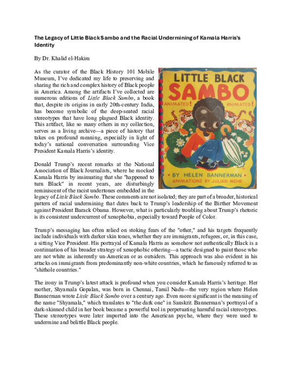 (PDF) The Legacy of Little Black Sambo and the Racial Undermining of ...