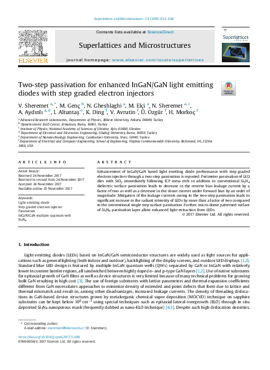 (PDF) Two-step passivation for enhanced InGaN/GaN light emitting diodes ...
