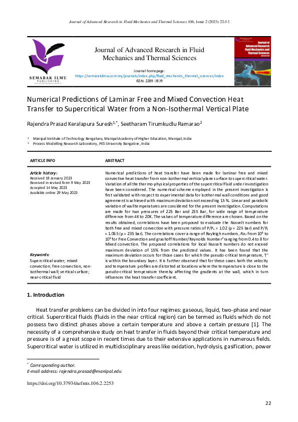 (PDF) Numerical Predictions of Laminar Free and Mixed Convection Heat ...