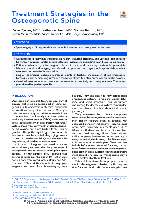 (PDF) Treatment Strategies in the Osteoporotic Spine