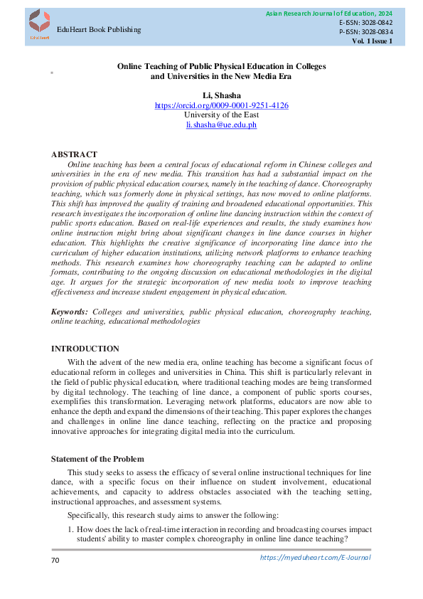 (PDF) Online Teaching of Public Physical Education in Colleges and ...