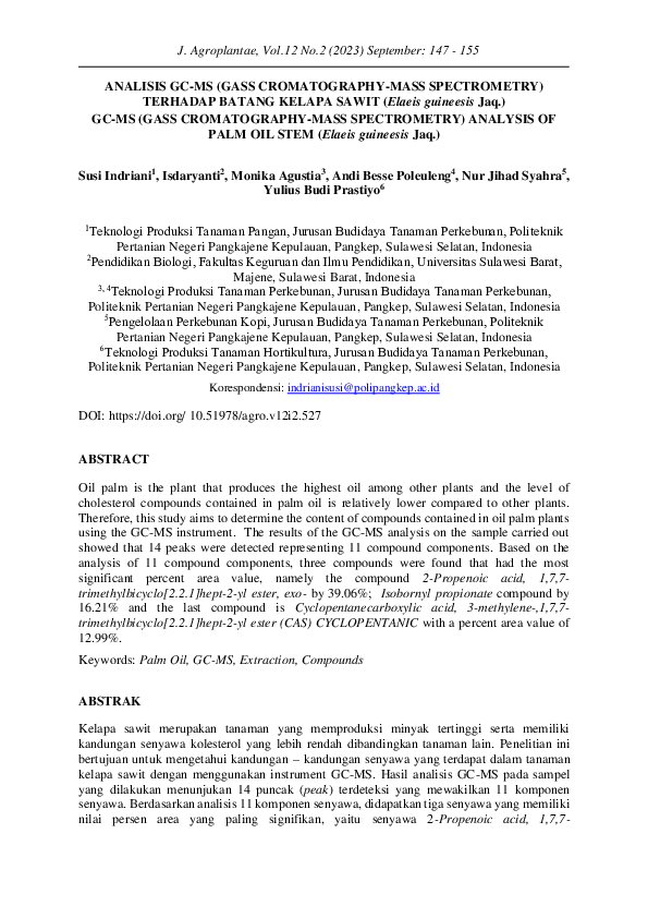 (PDF) ANALISIS GC-MS (GASS CROMATOGRAPHY-MASS SPECTROMETRY) TERHADAP ...