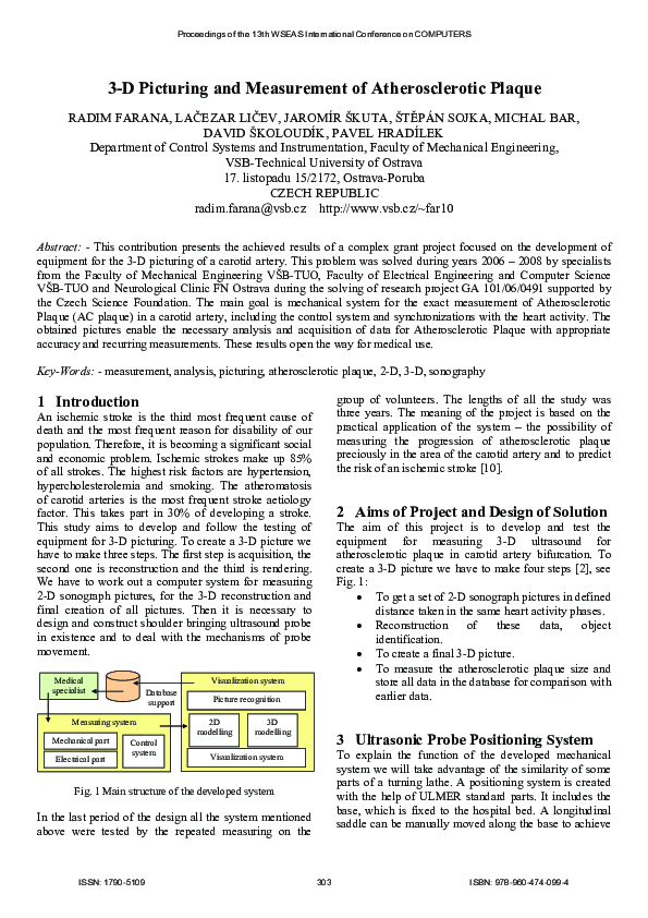 (PDF) 3-D picturing and measurement of atherosclerotic plaque