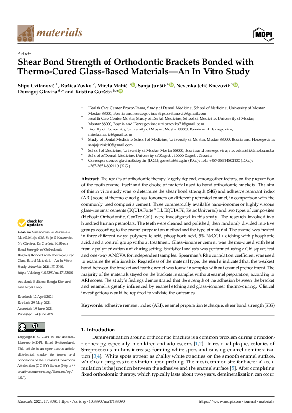 (PDF) Shear Bond Strength of Orthodontic Brackets Bonded with Thermo ...