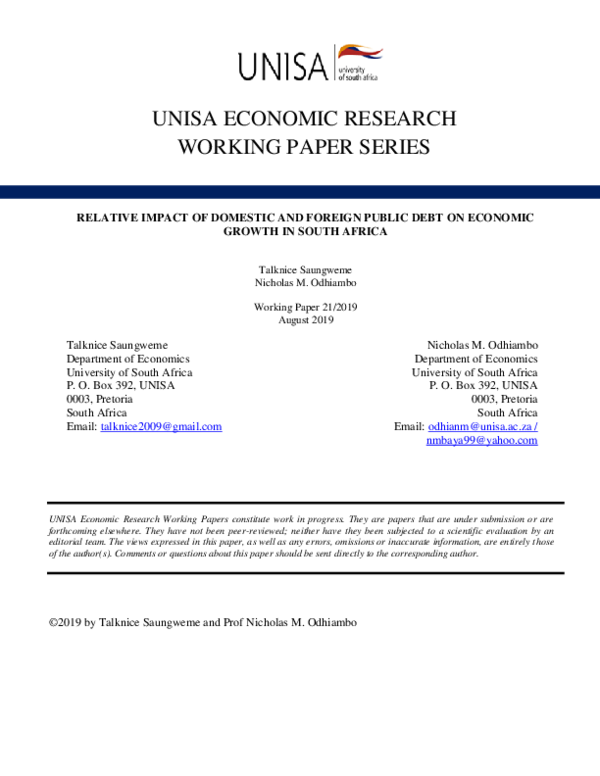 (PDF) Relative Impact of Domestic and Foreign Public Debt on Economic ...