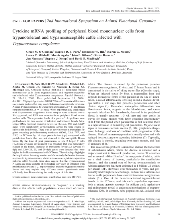 (PDF) Cytokine mRNA profiling of peripheral blood mononuclear cells ...