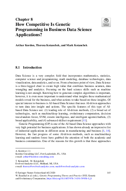 (PDF) How Competitive Is Genetic Programming in Business Data Science ...