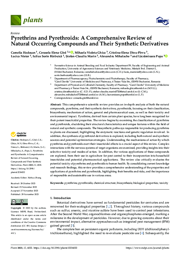 (PDF) Pyrethrins and Pyrethroids: A Comprehensive Review of Natural ...