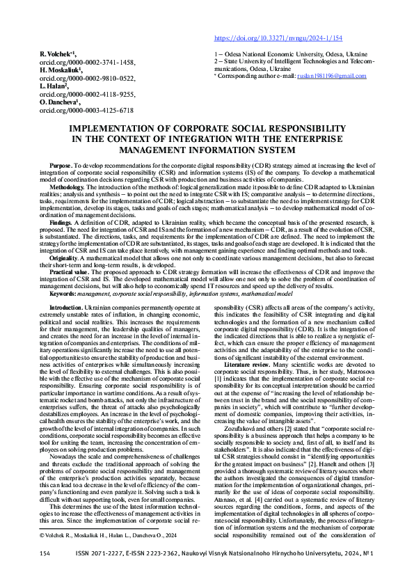 (PDF) Implementation of corporate social responsibility in the context ...
