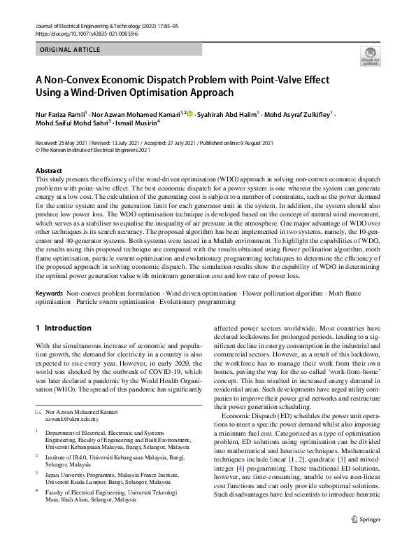 (PDF) A Non-Convex Economic Dispatch Problem with Point-Valve Effect ...