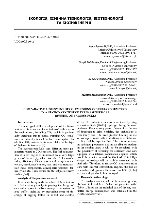 (PDF) Comparative assessment of CO2 emissions and fuel consumption in a ...