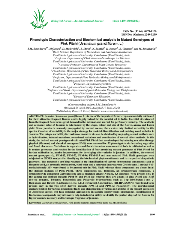 (PDF) Phenotypic Characterization and Biochemical analysis in Mutant ...