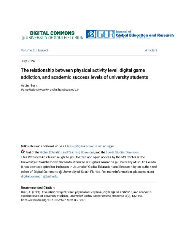 (PDF) The relationship between physical activity level, digital game ...