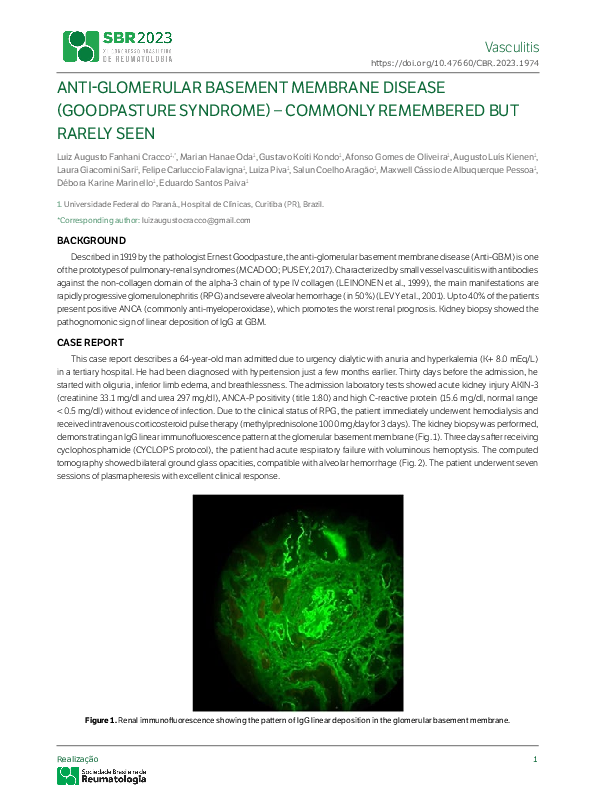 (PDF) Anti-Glomerular Basement Membrane Disease (Goodpasture Syndrome ...