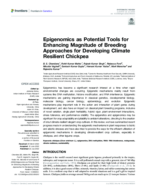 (PDF) Epigenomics as Potential Tools for Enhancing Magnitude of ...