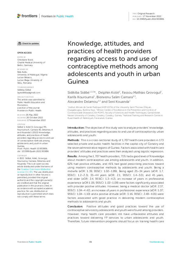 (PDF) Knowledge, attitudes, and practices of health providers regarding ...
