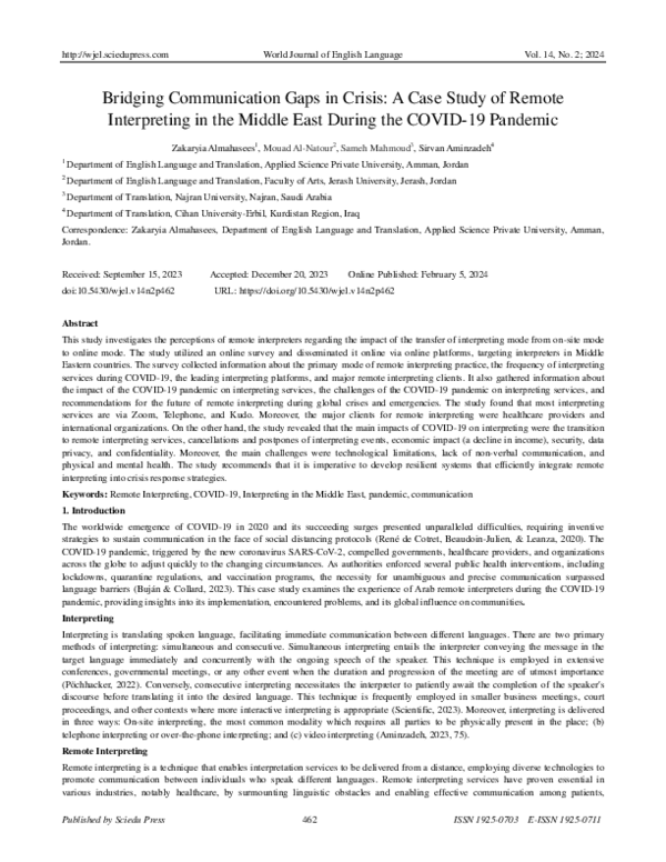 (PDF) Bridging Communication Gaps in Crisis: A Case Study of Remote ...