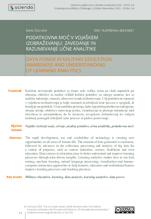 (PDF) Data Power in Military Education: Awareness and Understanding of ...
