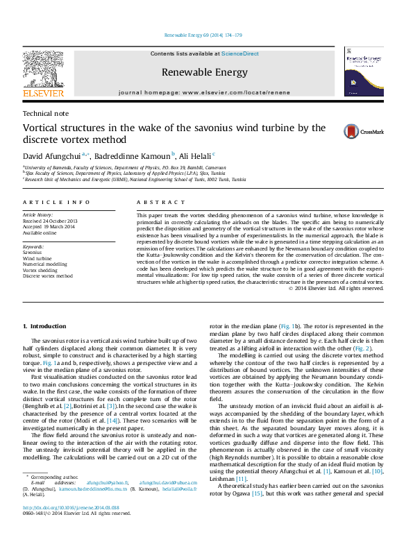 (PDF) Vortical structures in the wake of the savonius wind turbine by ...