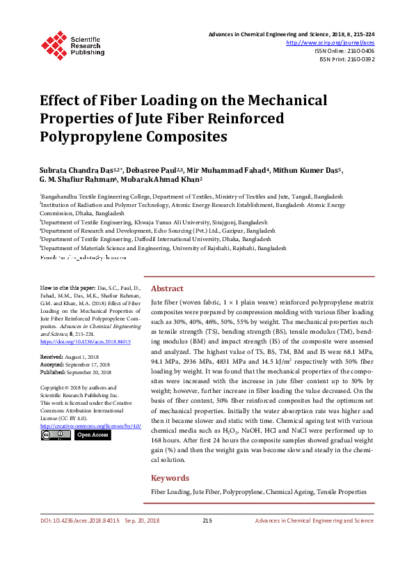 (PDF) Effect of Fiber Loading on the Dynamic Mechanical Properties of ...