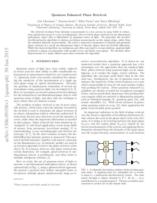 (PDF) Quantum enhanced phase retrieval