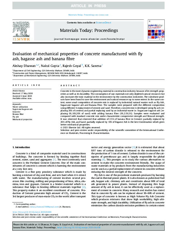 (PDF) Evaluation of the mechanical properties of concrete considering ...