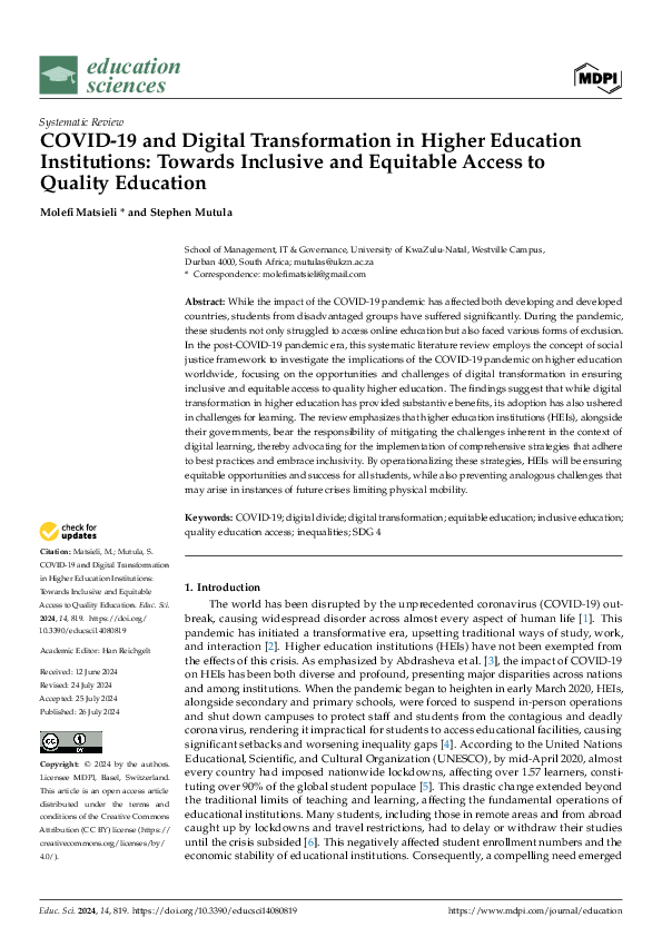 (PDF) COVID-19 and Digital Transformation in Higher Education ...
