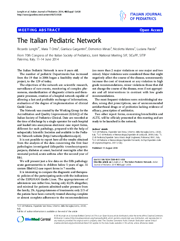 (PDF) The Italian Pediatric Network