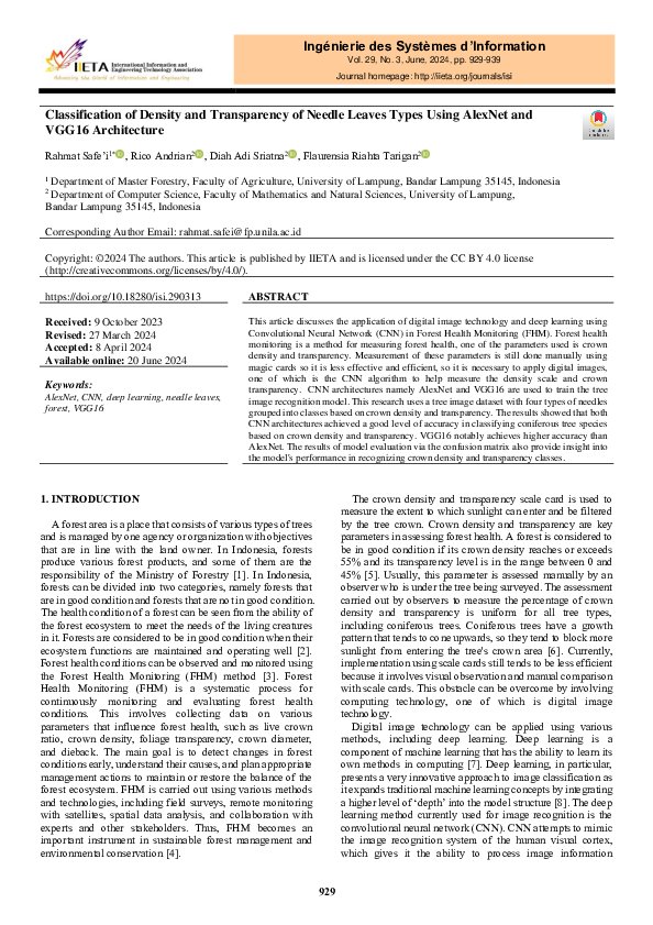 (PDF) Classification of Density and Transparency of Needle Leaves Types ...