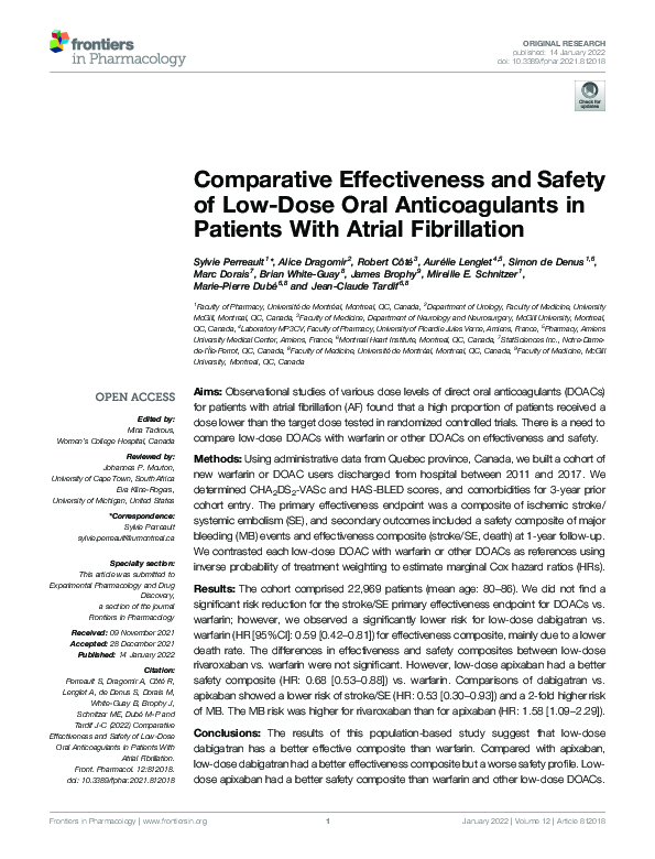 (PDF) Comparative Effectiveness and Safety of Low-Dose Oral ...