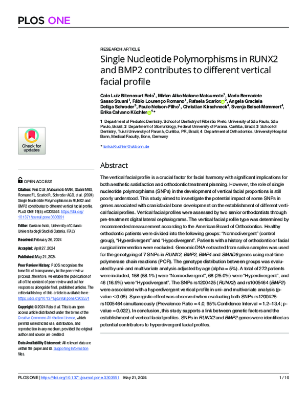 (PDF) Single Nucleotide Polymorphisms in RUNX2 and BMP2 contributes to ...