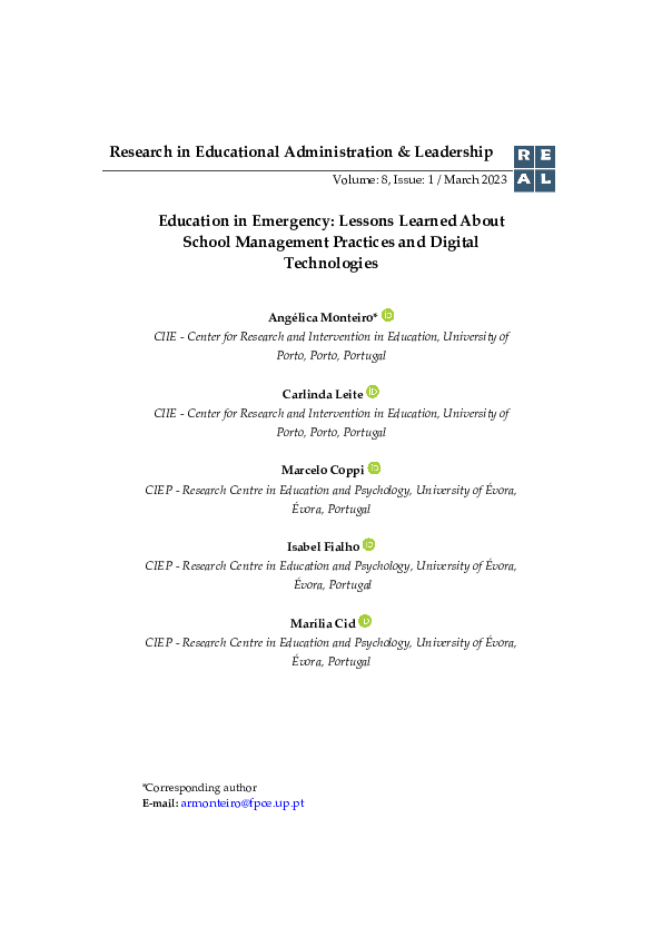 (PDF) Education in Emergency: Lessons Learned About School Management ...