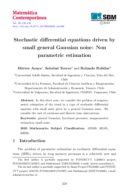 (PDF) Stochastic differential equations driven by small general ...