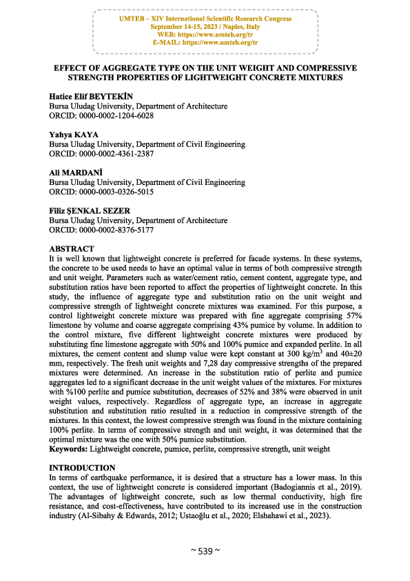 (PDF) The Effect Of Aggregate Type On The Unit Weıght and Compressive ...