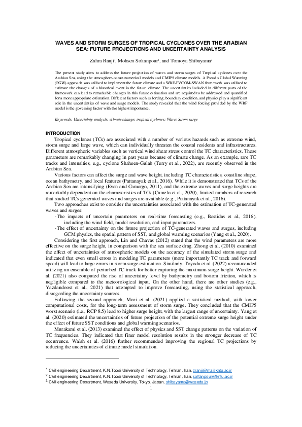 (PDF) Waves and Storm Surges of Tropical Cyclones Over the Arabian Sea ...