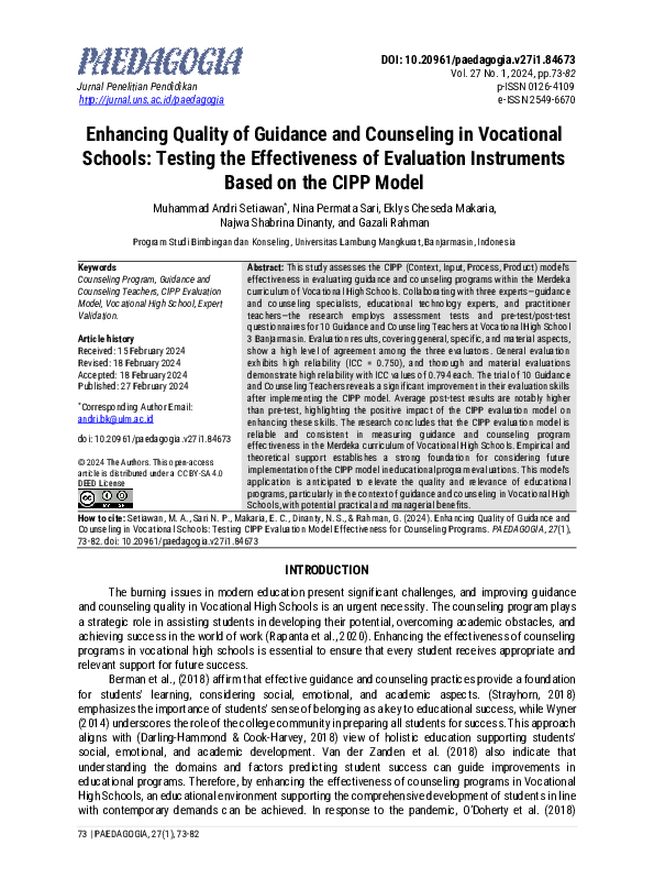 (PDF) Enhancing Quality of Guidance and Counseling in Vocational ...