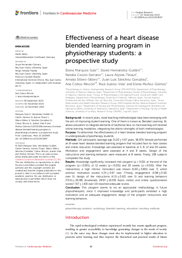(PDF) Effectiveness of a heart disease blended learning program in ...