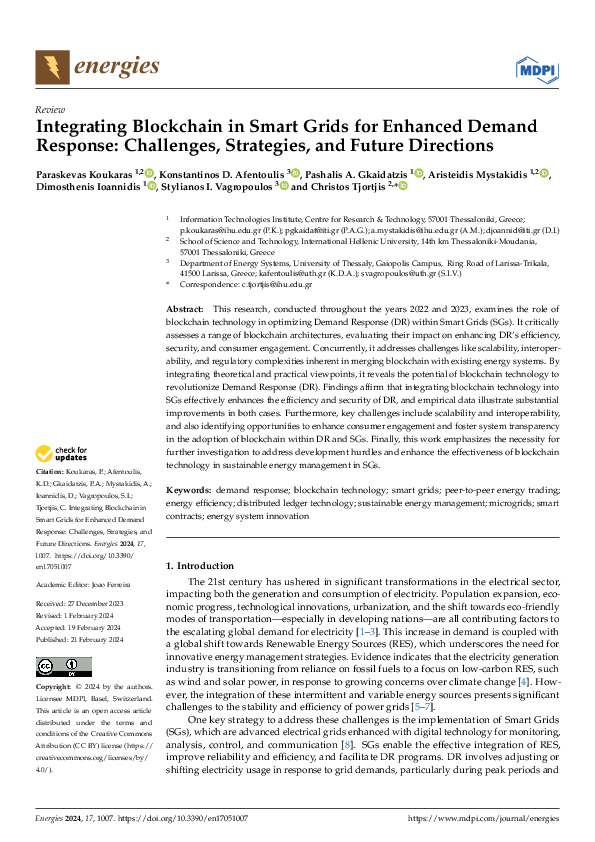 (PDF) Integrating Blockchain in Smart Grids for Enhanced Demand ...