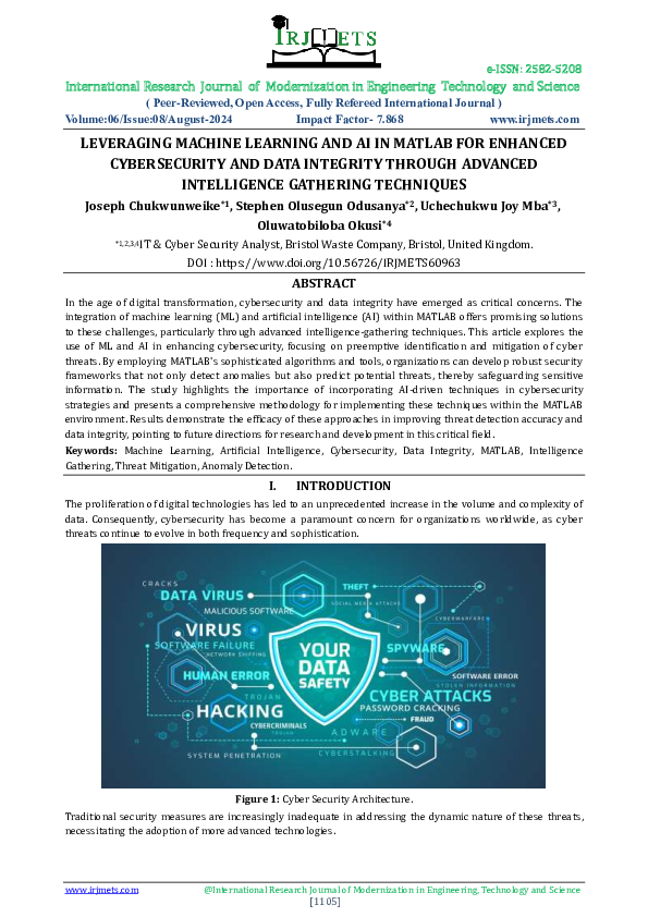 (PDF) Leveraging Machine Learning and AI in Matlab for Enhanced ...