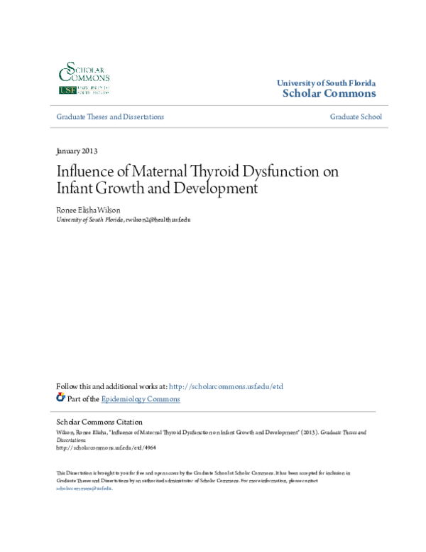 (PDF) Influence of Maternal Thyroid Dysfunction on Infant Growth and ...