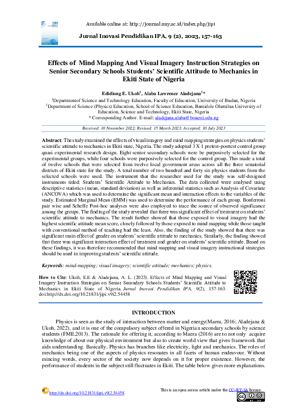 (PDF) Effects of Mind Mapping And Visual Imagery Instruction Strategies ...