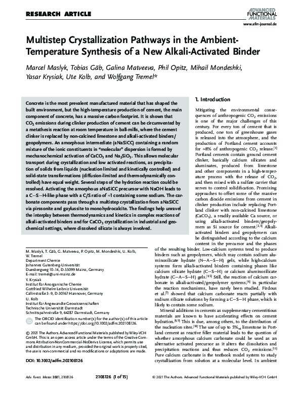 (PDF) Multistep Crystallization Pathways in the Ambient‐Temperature ...