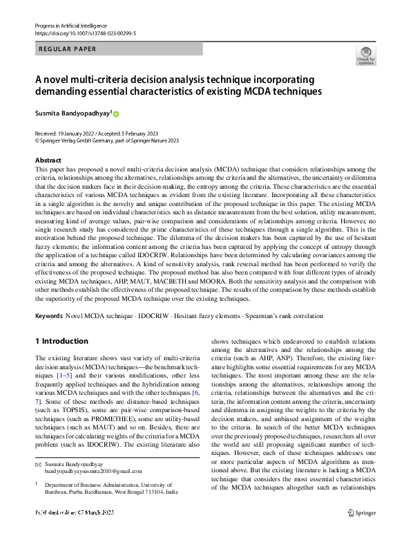 (PDF) A novel multi-criteria decision analysis technique incorporating ...