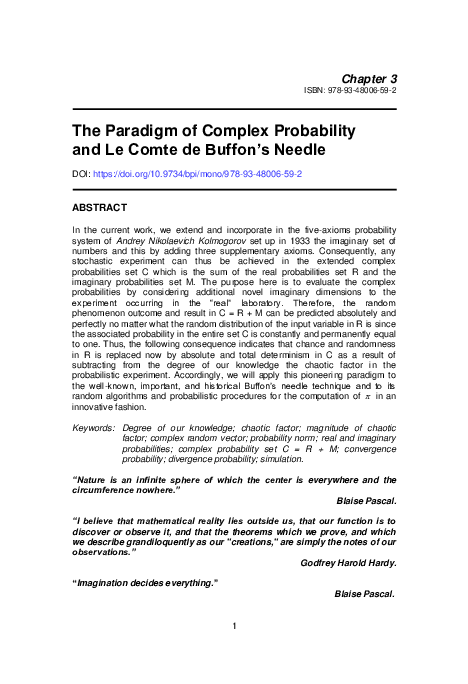 (PDF) The Paradigm of Complex Probability and Le Comte de Buffon’s Needle