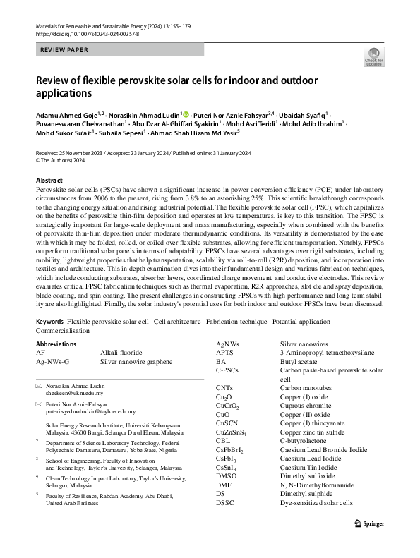 (PDF) Review of flexible perovskite solar cells for indoor and outdoor ...