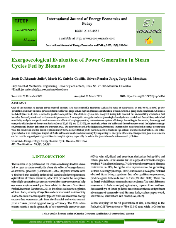 (PDF) Exergoecological Evaluation of Power Generation in Steam Cycles ...
