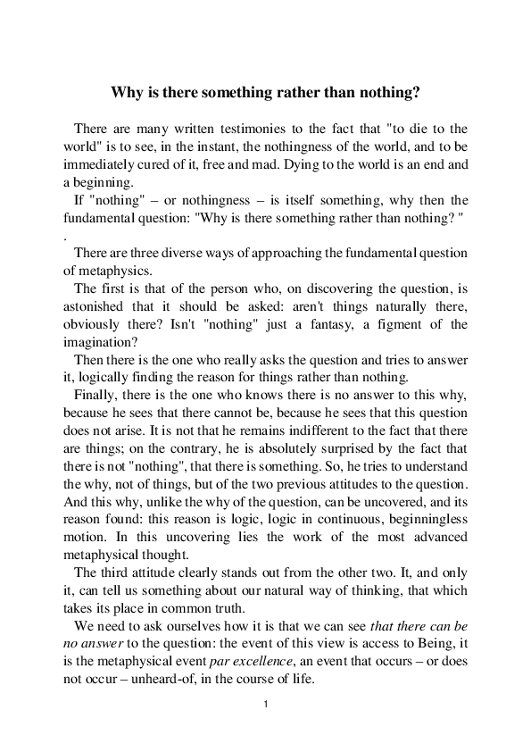 (PDF) Why is there something rather than nothing