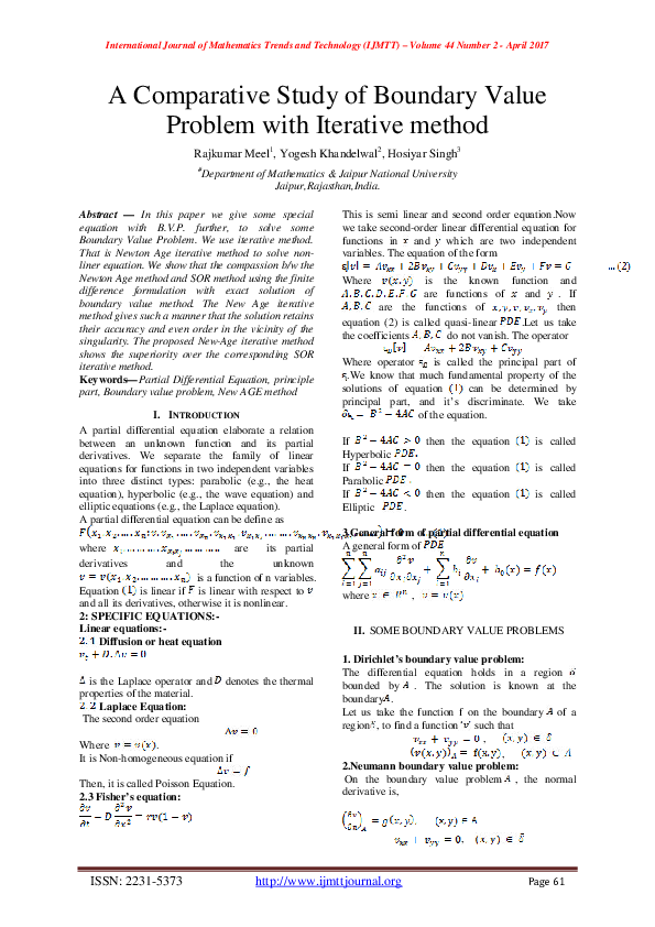 (PDF) A Comparative Study of Boundary Value Problem with Iterative method