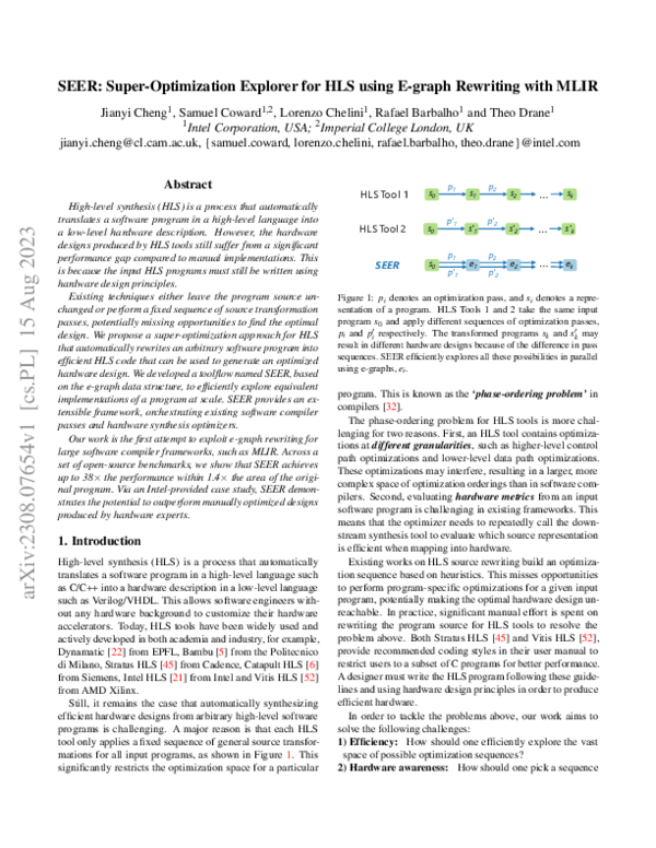 (PDF) SEER: Super-Optimization Explorer for High-Level Synthesis using ...