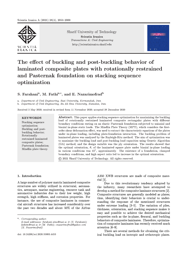 (PDF) The effect of buckling and post-buckling behavior of laminated ...